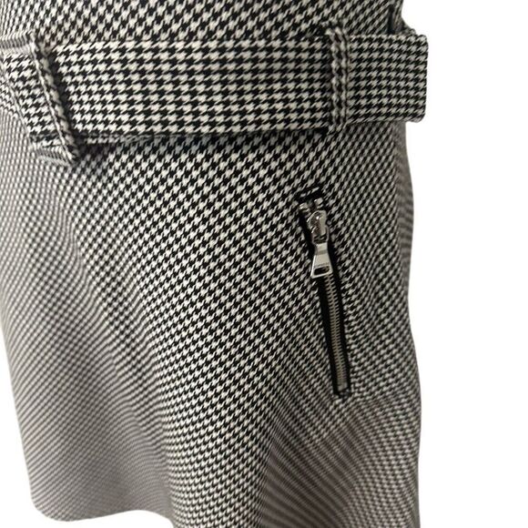 New! Express Black and White Houndstooth Skater Skirt Sz 8 - Picture 2 of 5